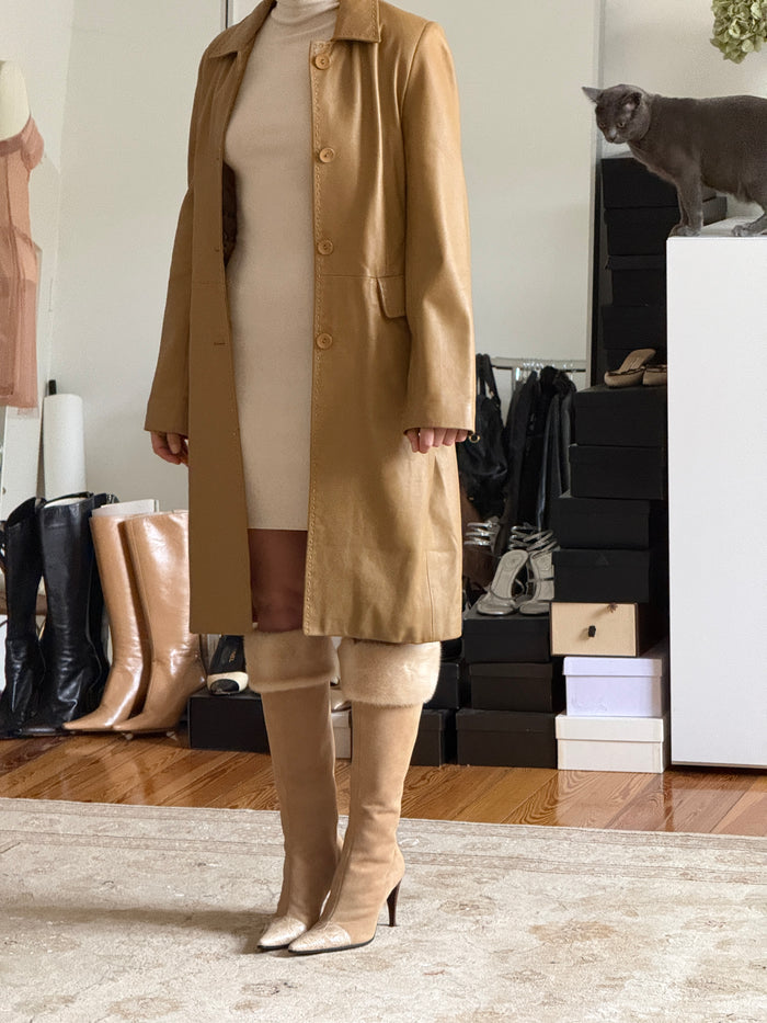 Vintage Leather Coat (xs)