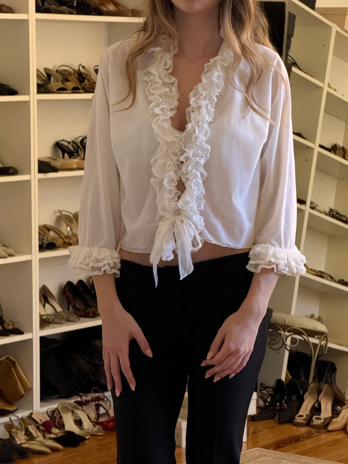 Vintage Ruffle Blouse (m)