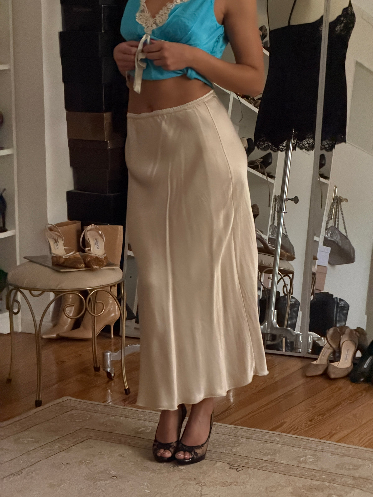 Vintage Satin Skirt (s)