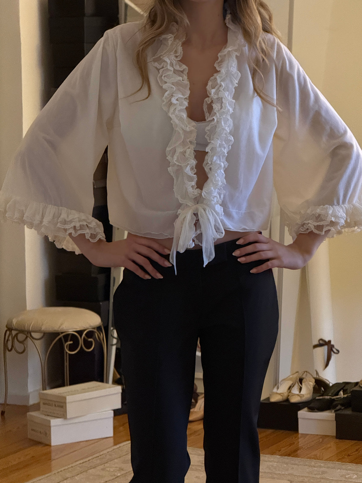 Vintage Ruffle Blouse (m)