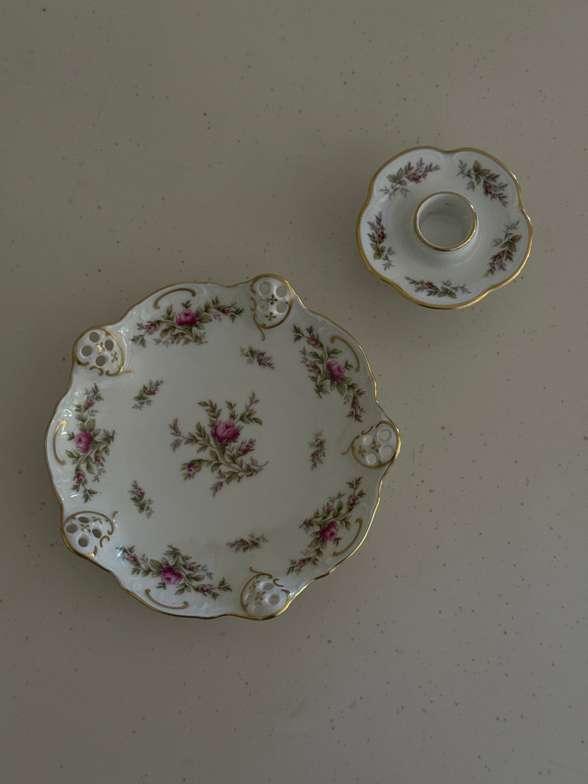 Vintage Plate & Candle