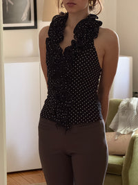 Polka Dot Ruffle Top (s)