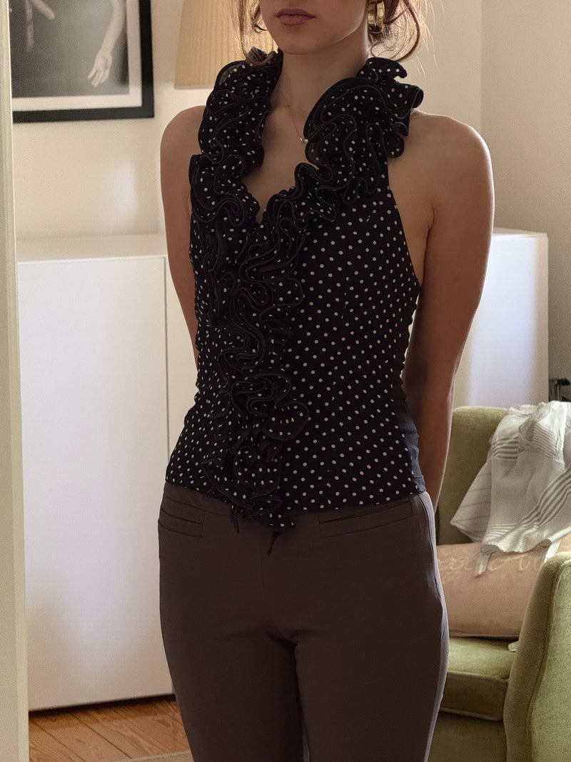 Polka Dot Ruffle Top (s)