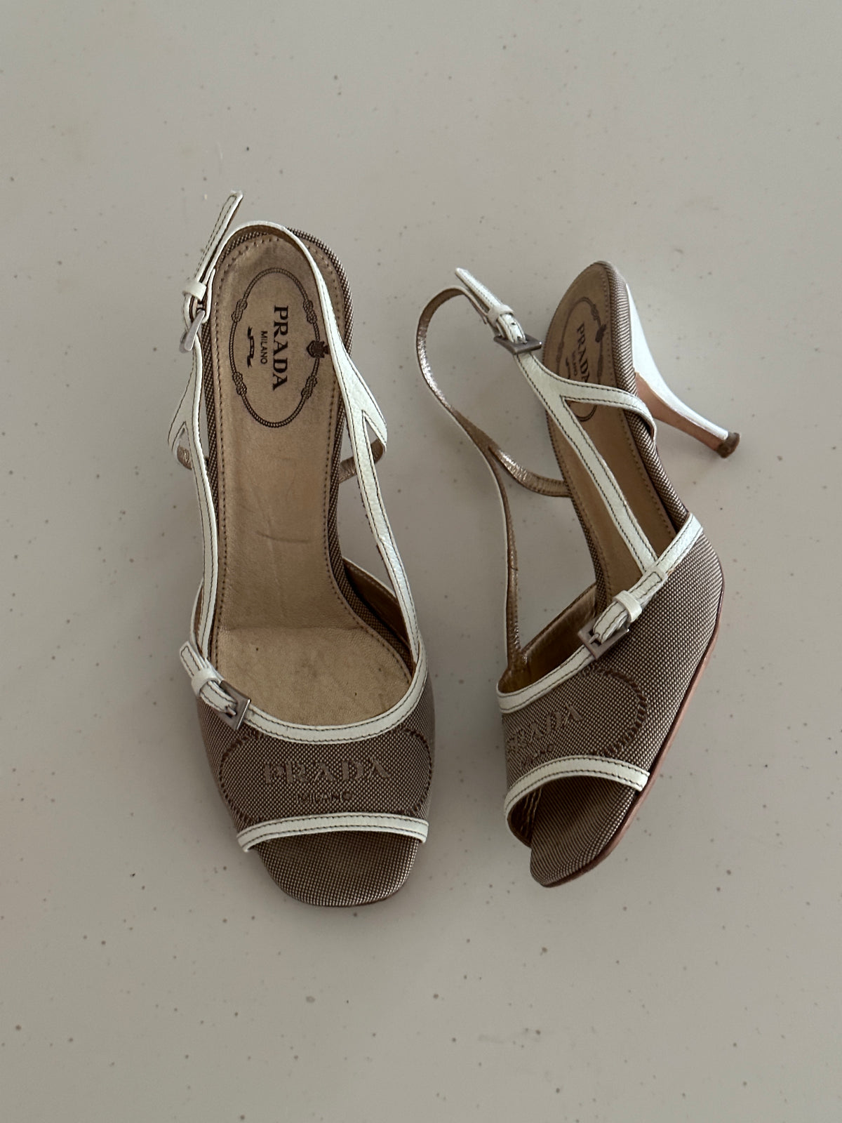 Prada Jacquard Heels (37)