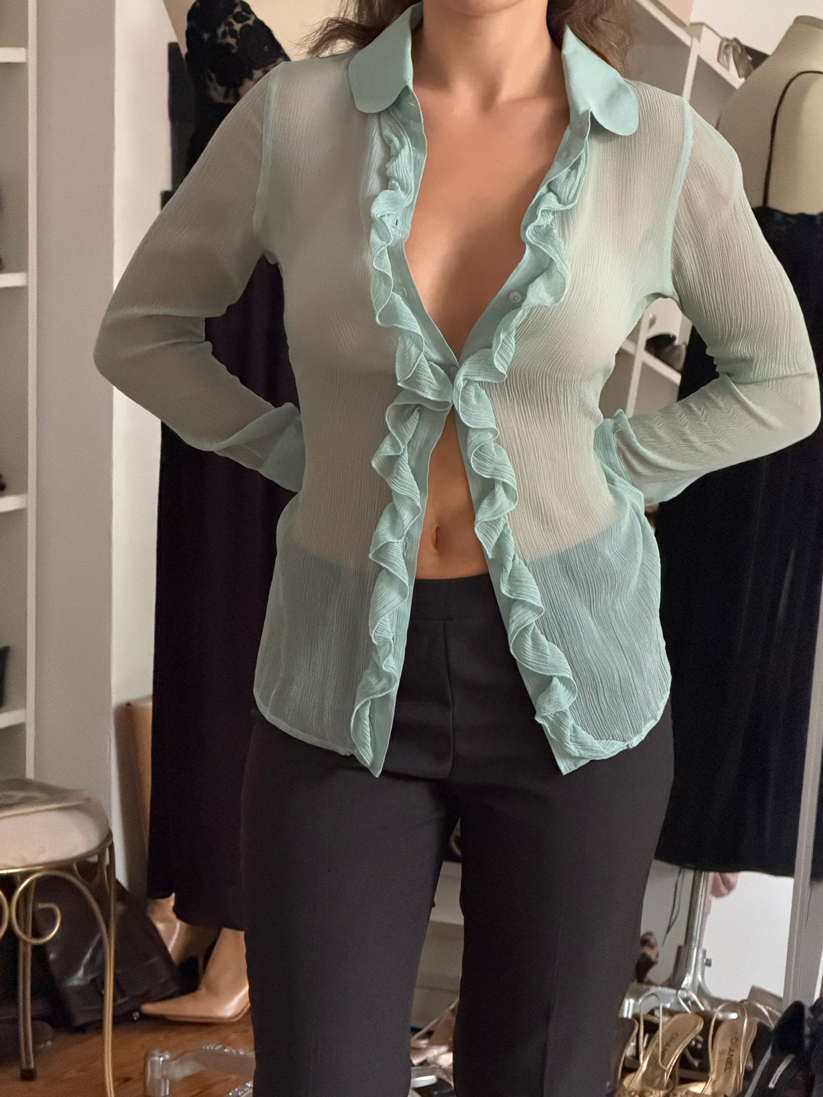 Silk Ruffle Blouse (s)