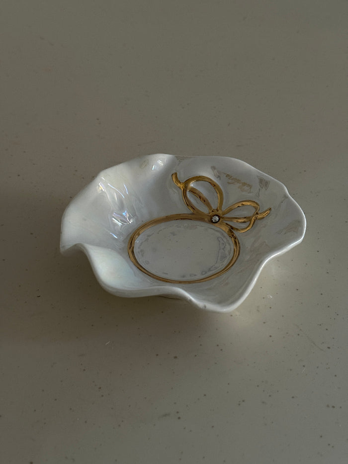 Vintage Bow Trinket Dish
