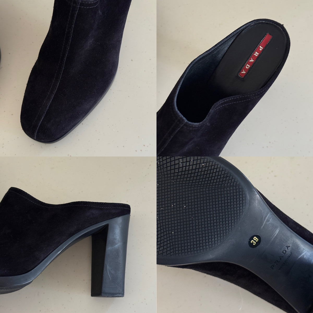 Prada Suede Mules (39)