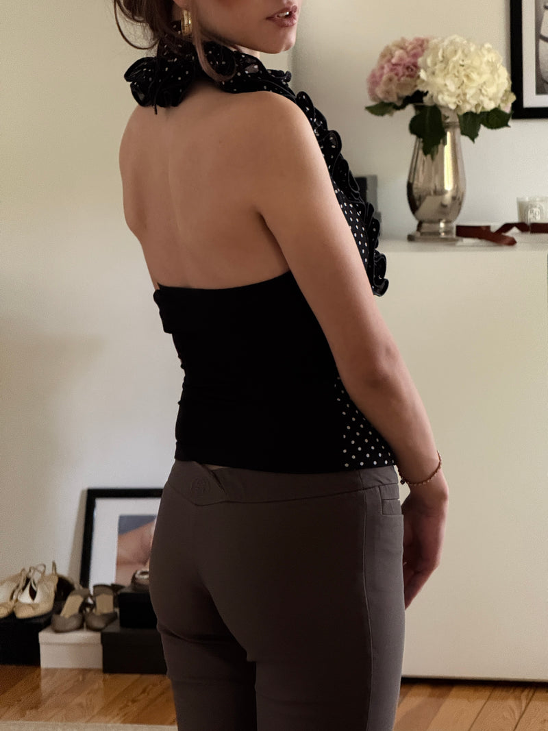 Polka Dot Ruffle Top (s)