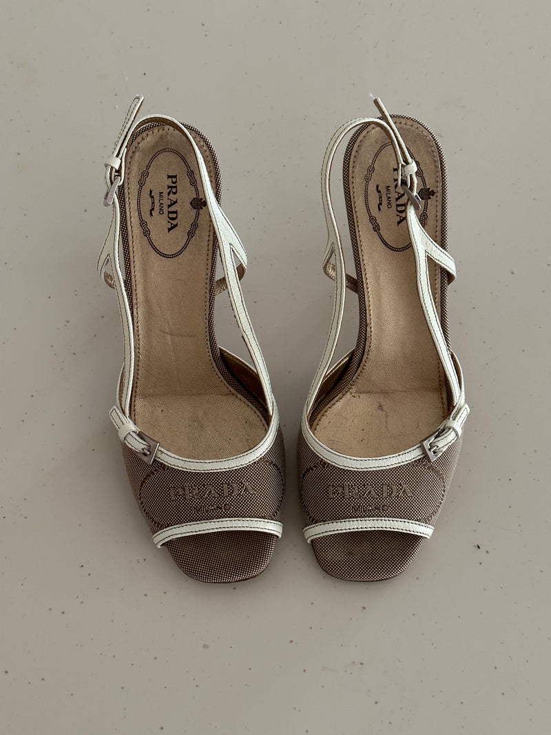 Prada Jacquard Heels (37)