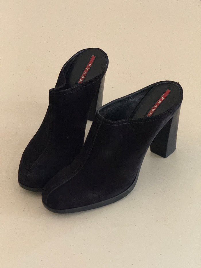 Prada Suede Mules (39)