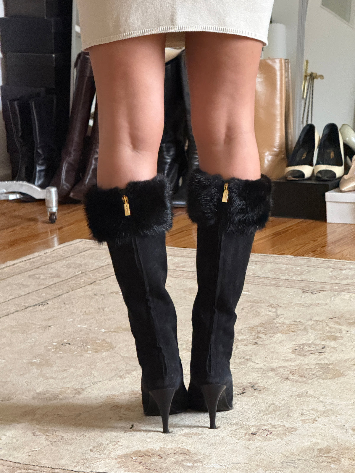 Sergio Rossi Fur Boots (35,5)