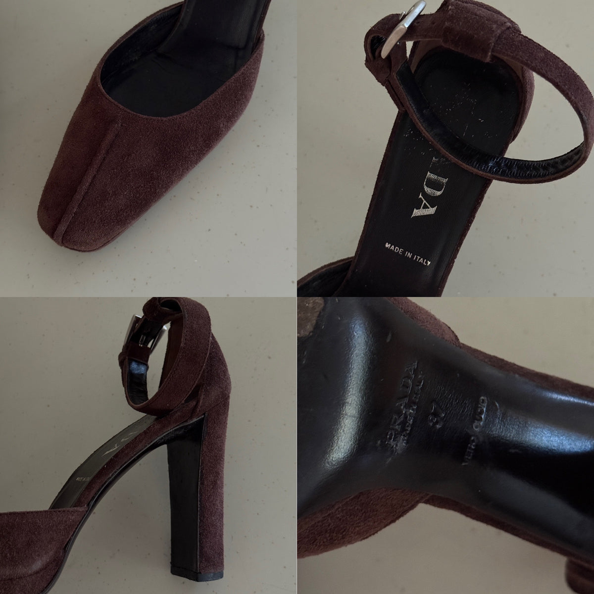 Prada Suede Heels (37)