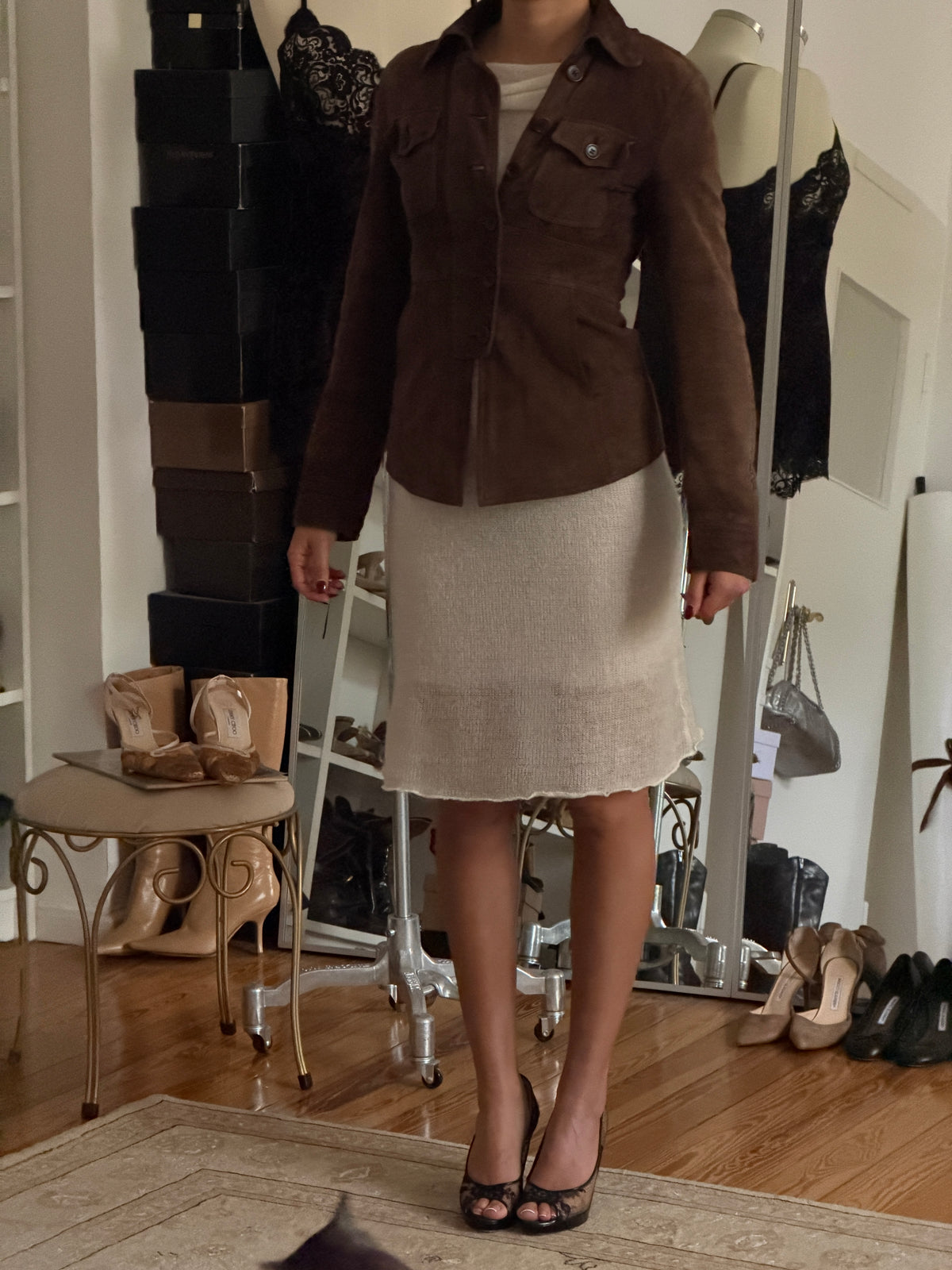 Suede Leather Coat (xs)