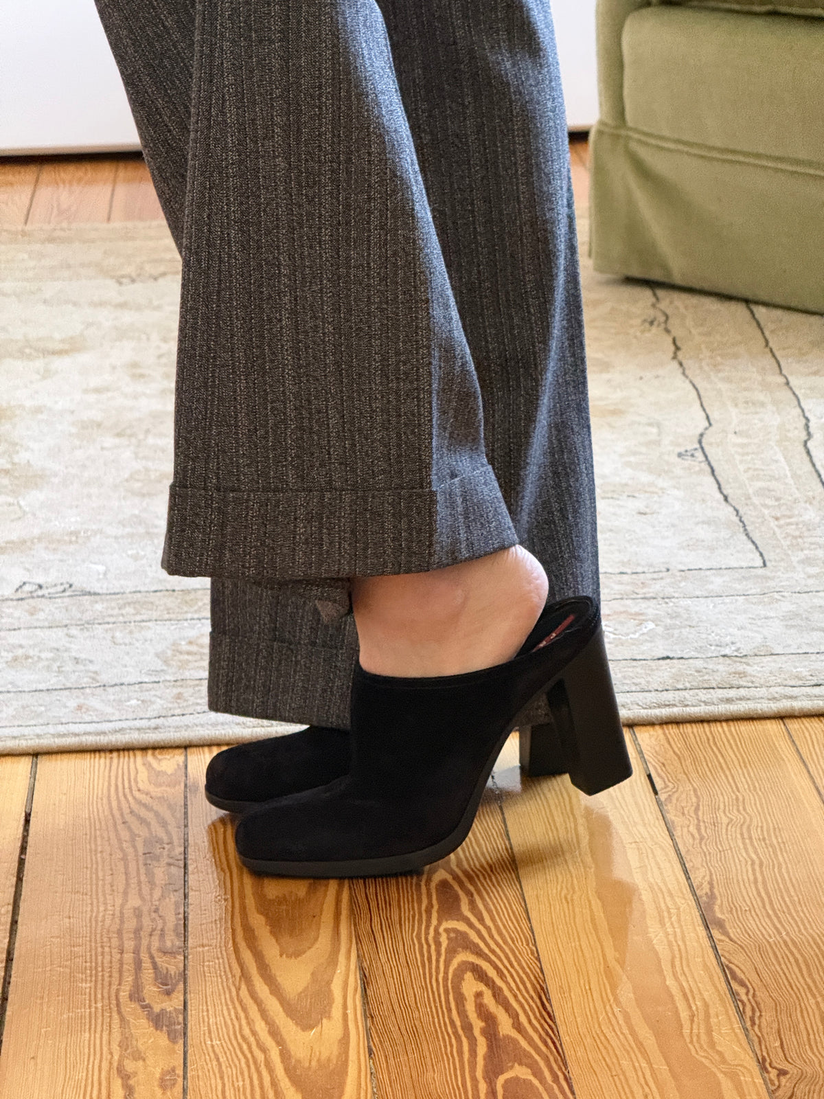 Prada Suede Mules (39)