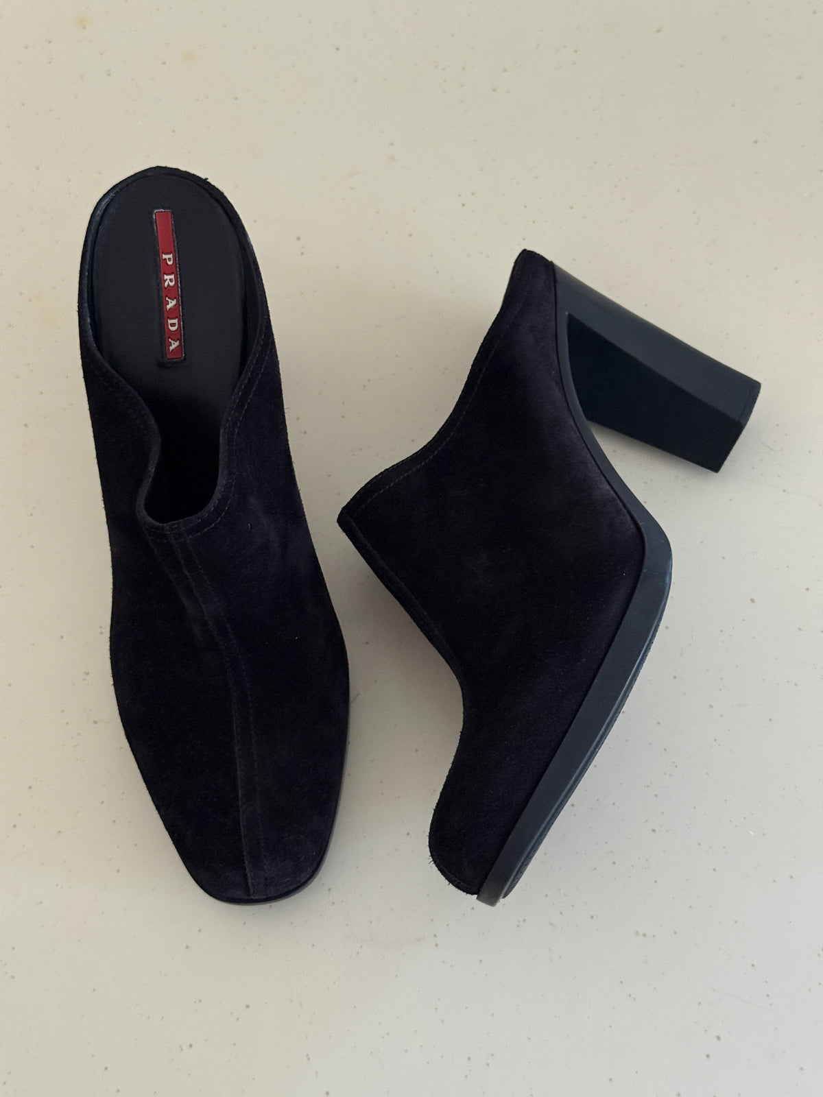 Prada Suede Mules (39)