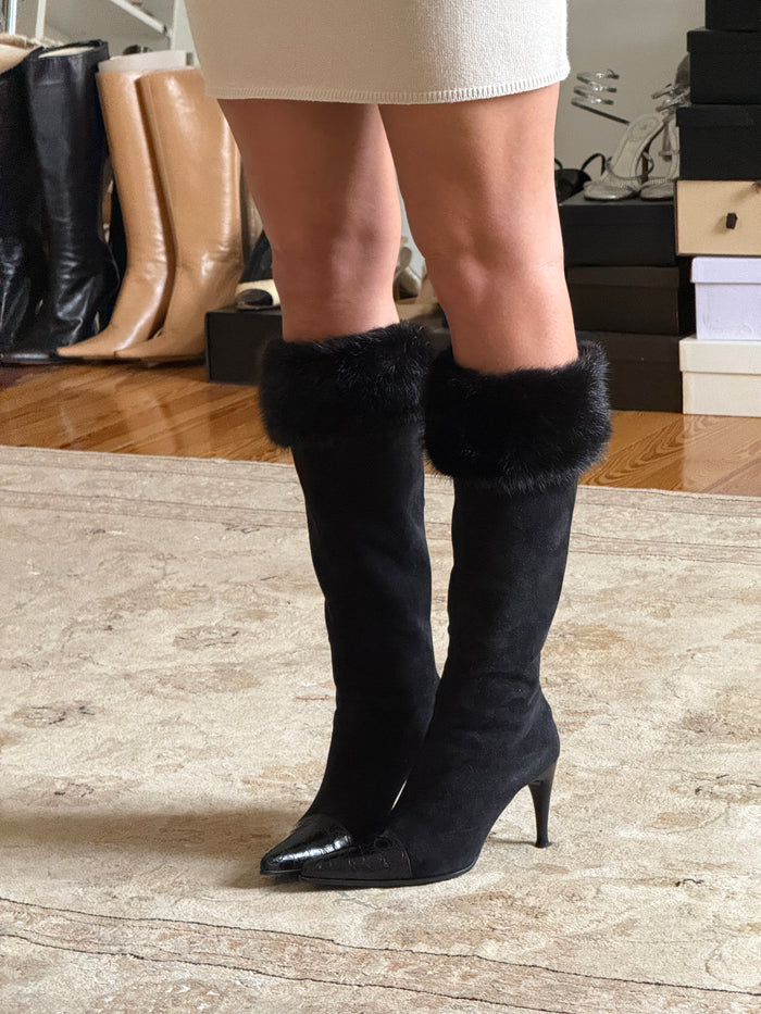 Sergio Rossi Fur Boots (35,5)