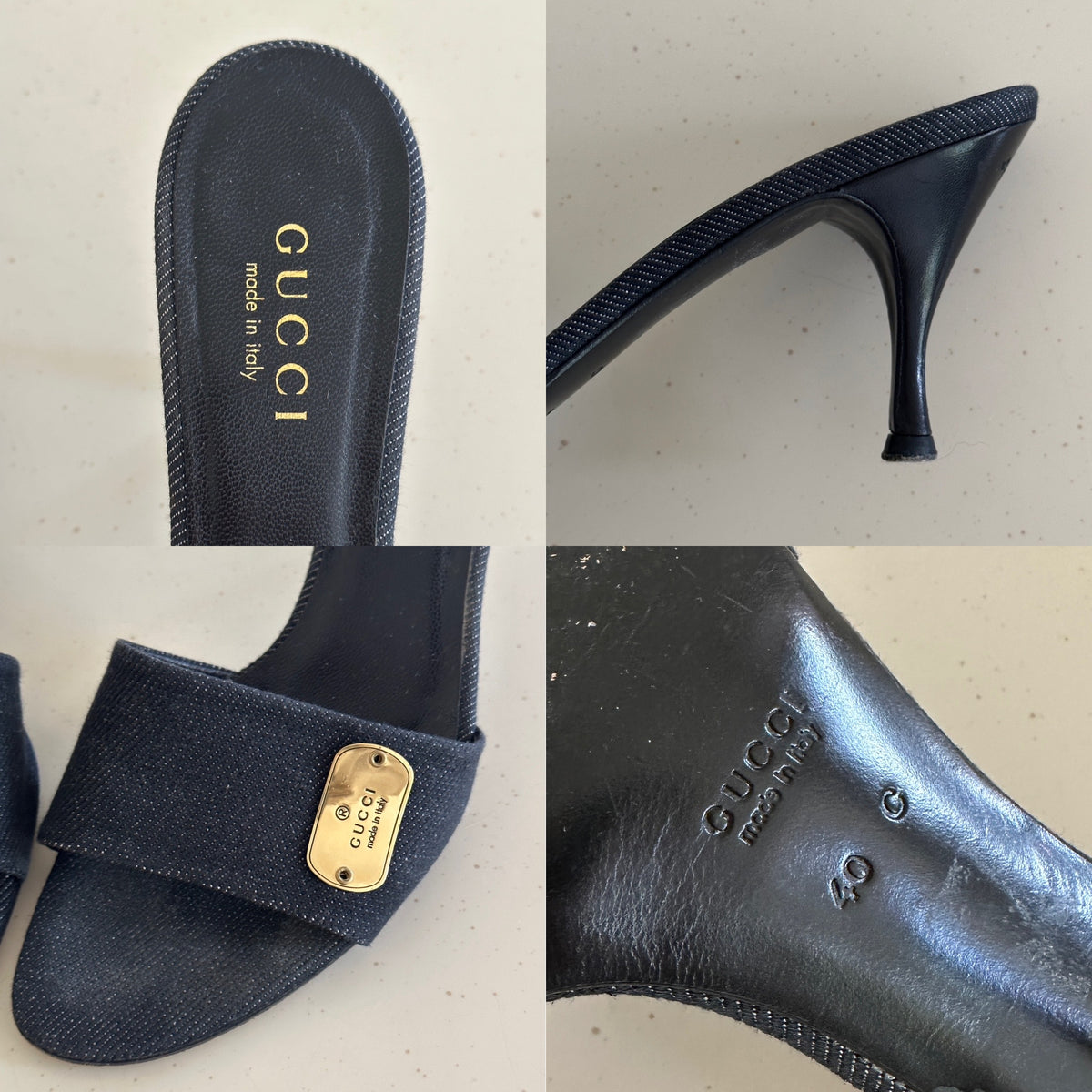 Gucci denim mules Clearance